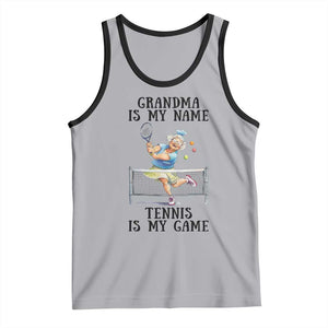 Funny Tennis Quote Tank Top Grandma Is My Name Tennis Is My Game TS12 Athletic Heather Black Print Your Wear