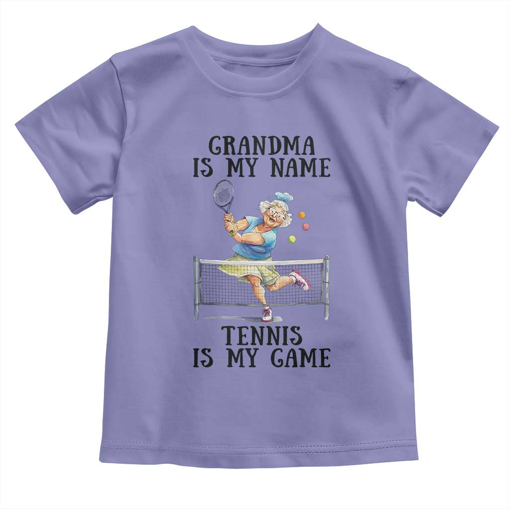 Funny Tennis Quote Toddler T Shirt Grandma Is My Name Tennis Is My Game TS12 Violet Print Your Wear