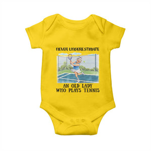 Funny Grandma Tennis Player Gift Baby Onesie Never Underestimate An Old Lady TS12 Daisy Print Your Wear