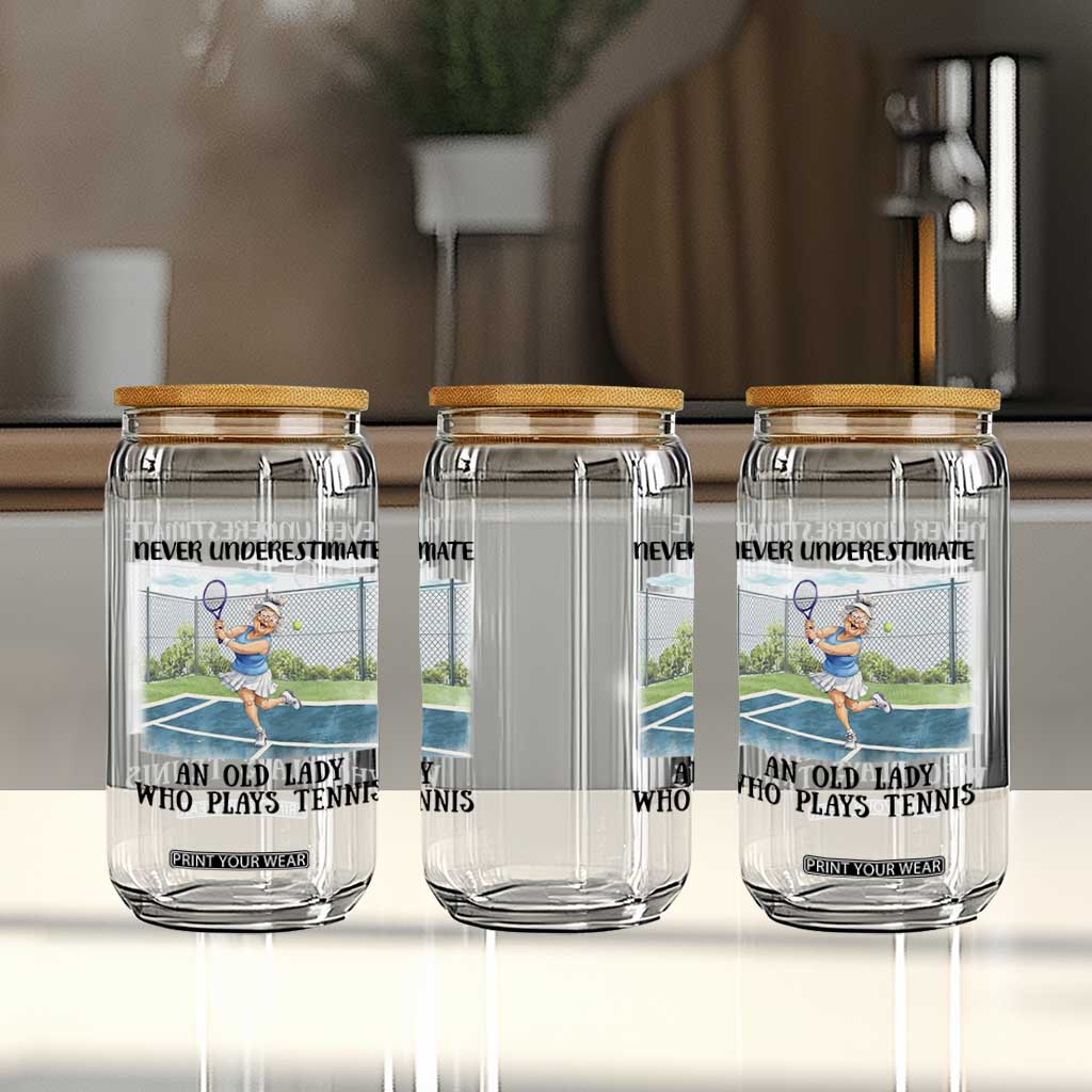 Funny Grandma Tennis Player Gift Glass Can Never Underestimate An Old Lady TS12 Print Your Wear