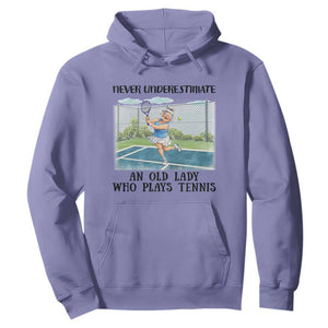 Funny Grandma Tennis Player Gift Hoodie Never Underestimate An Old Lady TS12 Violet Print Your Wear