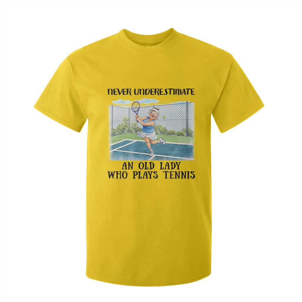 Funny Grandma Tennis Player Gift T Shirt For Kid Never Underestimate An Old Lady TS12 Daisy Print Your Wear