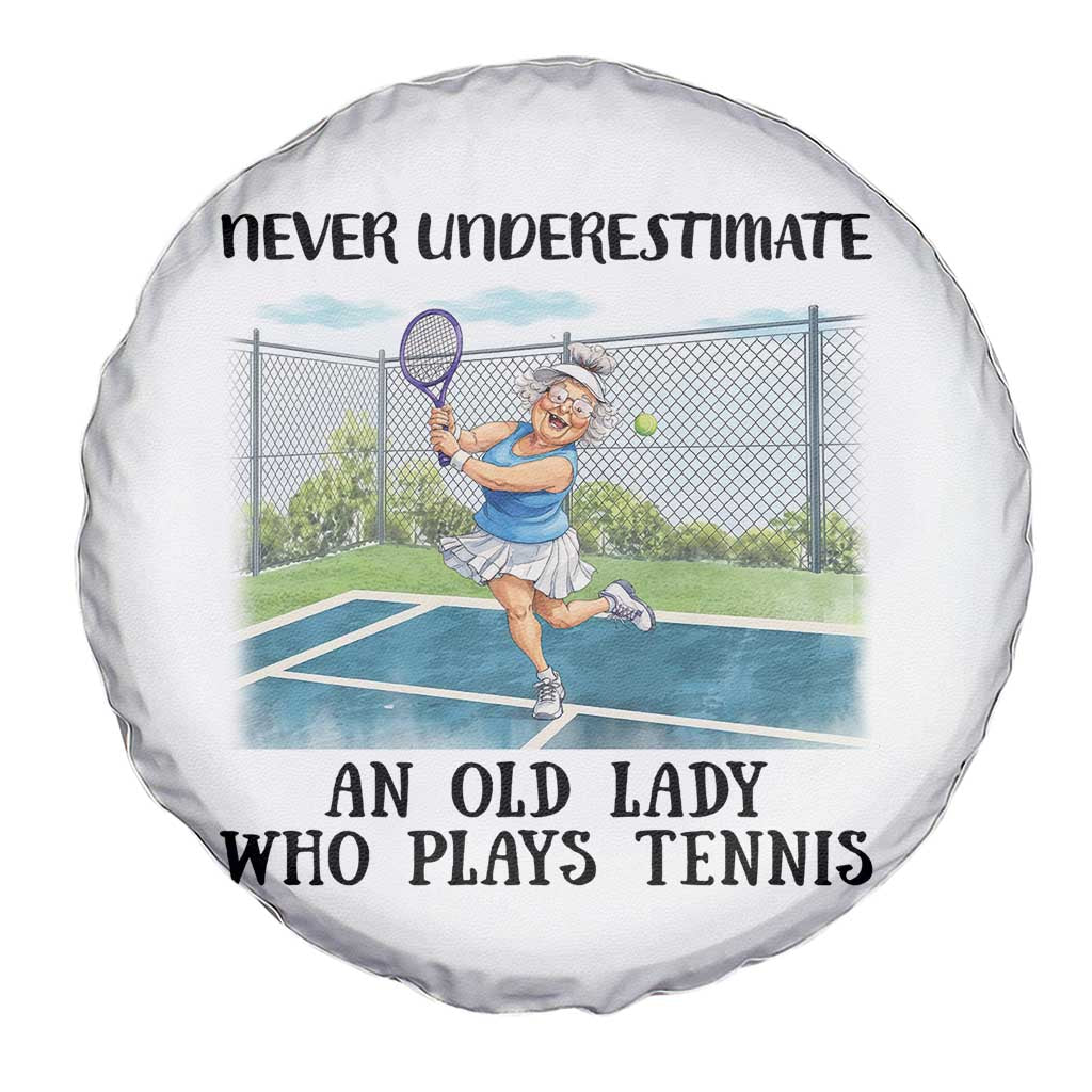 Funny Grandma Tennis Player Gift Spare Tire Cover Never Underestimate An Old Lady TS12 Print Your Wear