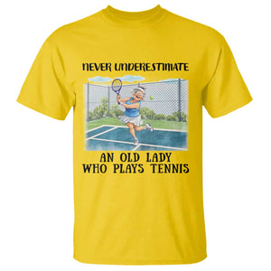 Funny Grandma Tennis Player Gift T Shirt Never Underestimate An Old Lady TS12 Daisy Print Your Wear