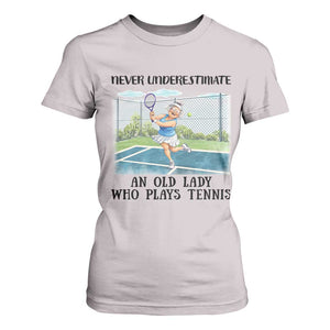 Funny Grandma Tennis Player Gift T Shirt For Women Never Underestimate An Old Lady TS12 Ice Gray Print Your Wear