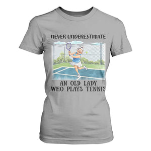 Funny Grandma Tennis Player Gift T Shirt For Women Never Underestimate An Old Lady TS12 Sport Gray Print Your Wear