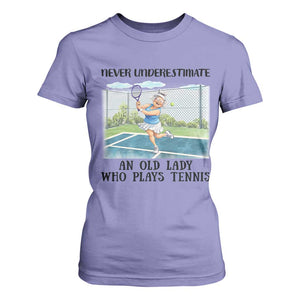 Funny Grandma Tennis Player Gift T Shirt For Women Never Underestimate An Old Lady TS12 Violet Print Your Wear
