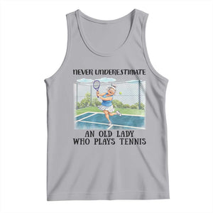 Funny Grandma Tennis Player Gift Tank Top Never Underestimate An Old Lady TS12 Athletic Heather Print Your Wear