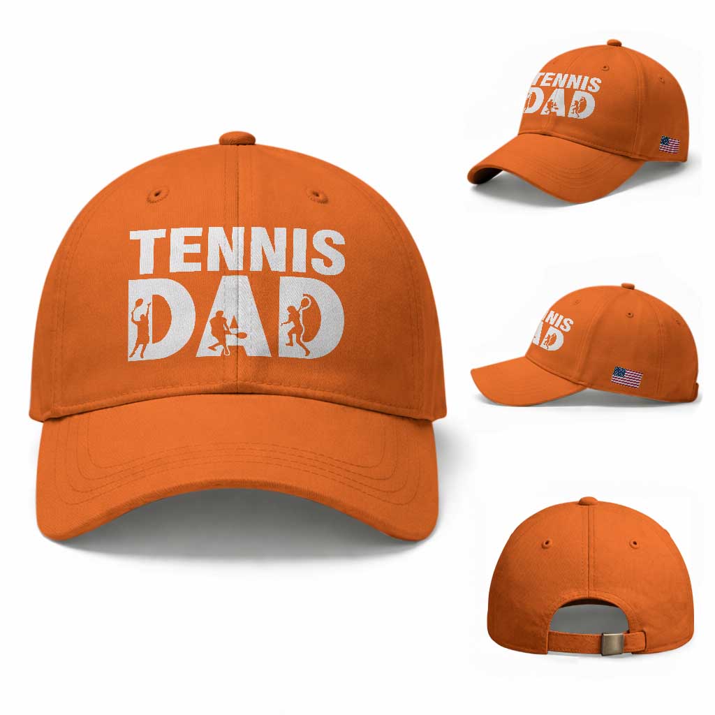 Funny Tennis Dad Life Baseball Cap Tennis Player Gift TS12 Baseball Cap Universal Fit Orange Print Your Wear
