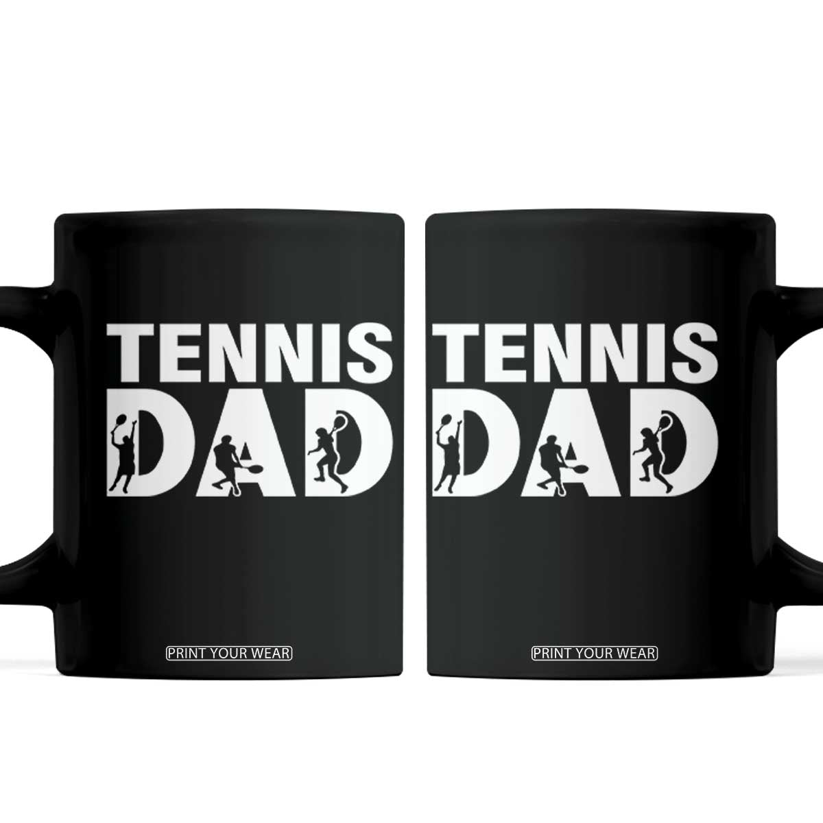 Funny Tennis Dad Life Coffee Mug Tennis Player Gift TS12 Black Print Your Wear