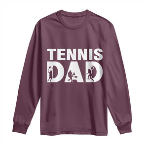 Funny Tennis Dad Life Long Sleeve Shirt Tennis Player Gift TS12 Maroon Print Your Wear