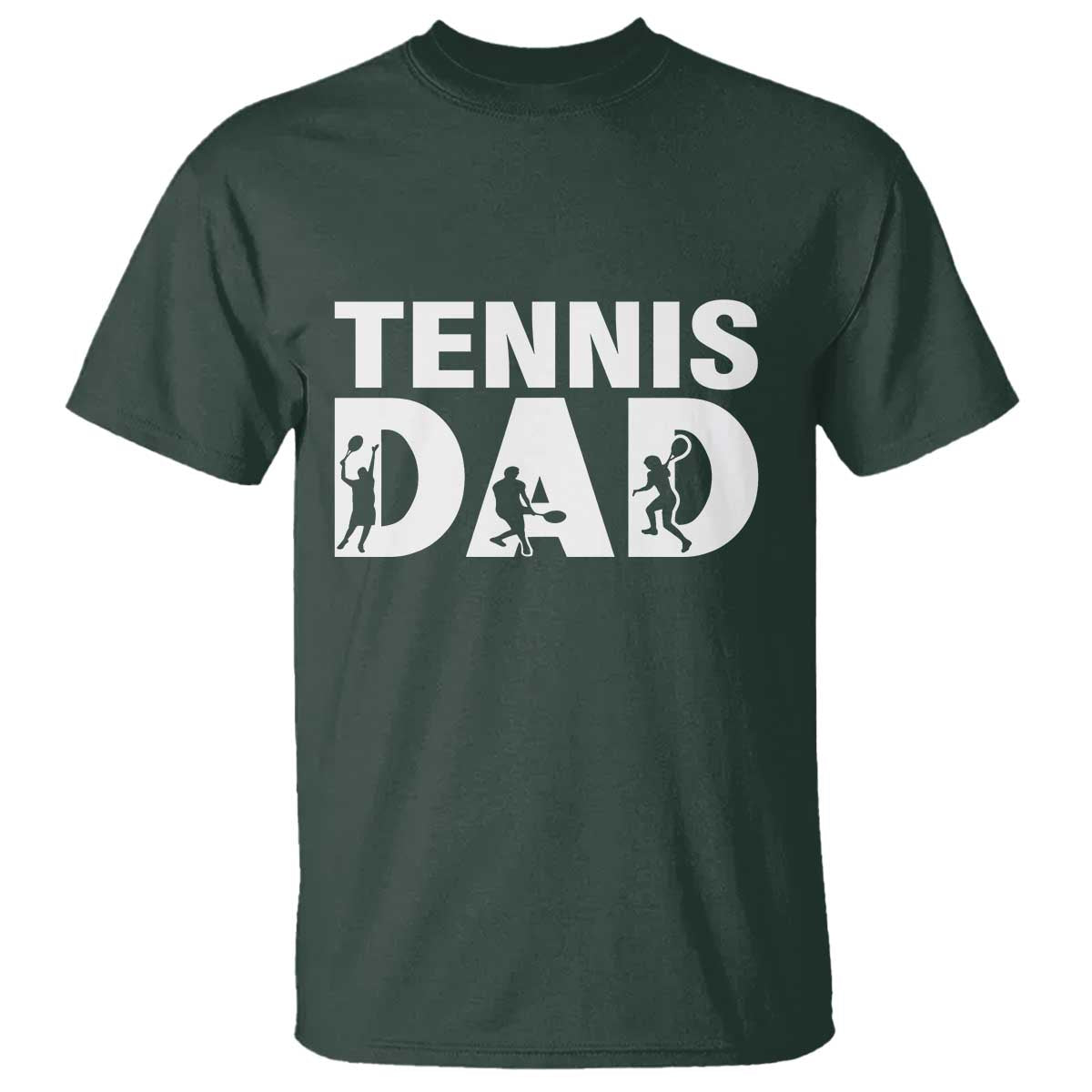 Funny Tennis Dad Life T Shirt Tennis Player Gift TS12 Dark Forest Green Print Your Wear