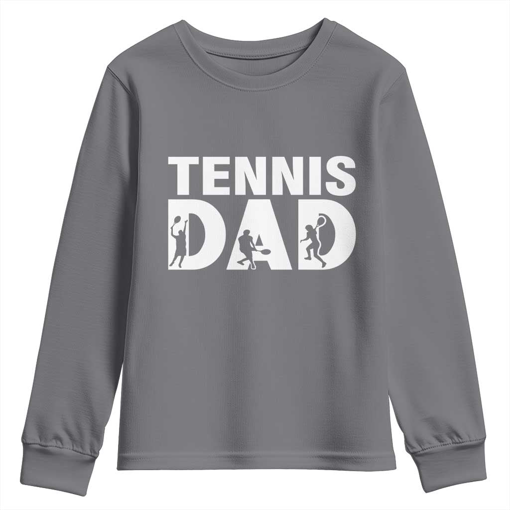 Funny Tennis Dad Life Youth Sweatshirt Tennis Player Gift TS12 Charcoal Print Your Wear