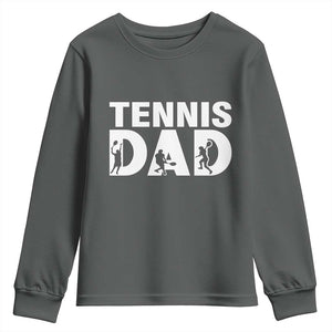 Funny Tennis Dad Life Youth Sweatshirt Tennis Player Gift TS12 Dark Heather Print Your Wear