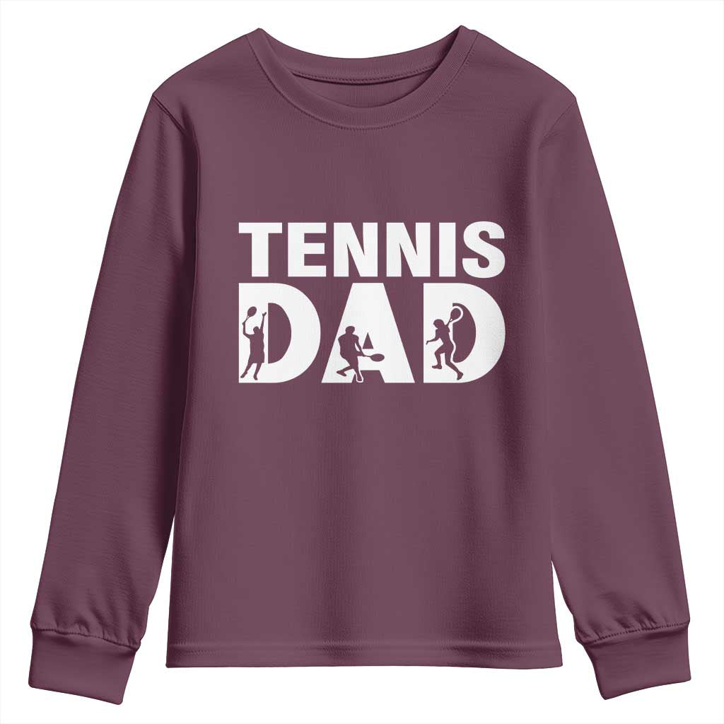 Funny Tennis Dad Life Youth Sweatshirt Tennis Player Gift TS12 Maroon Print Your Wear