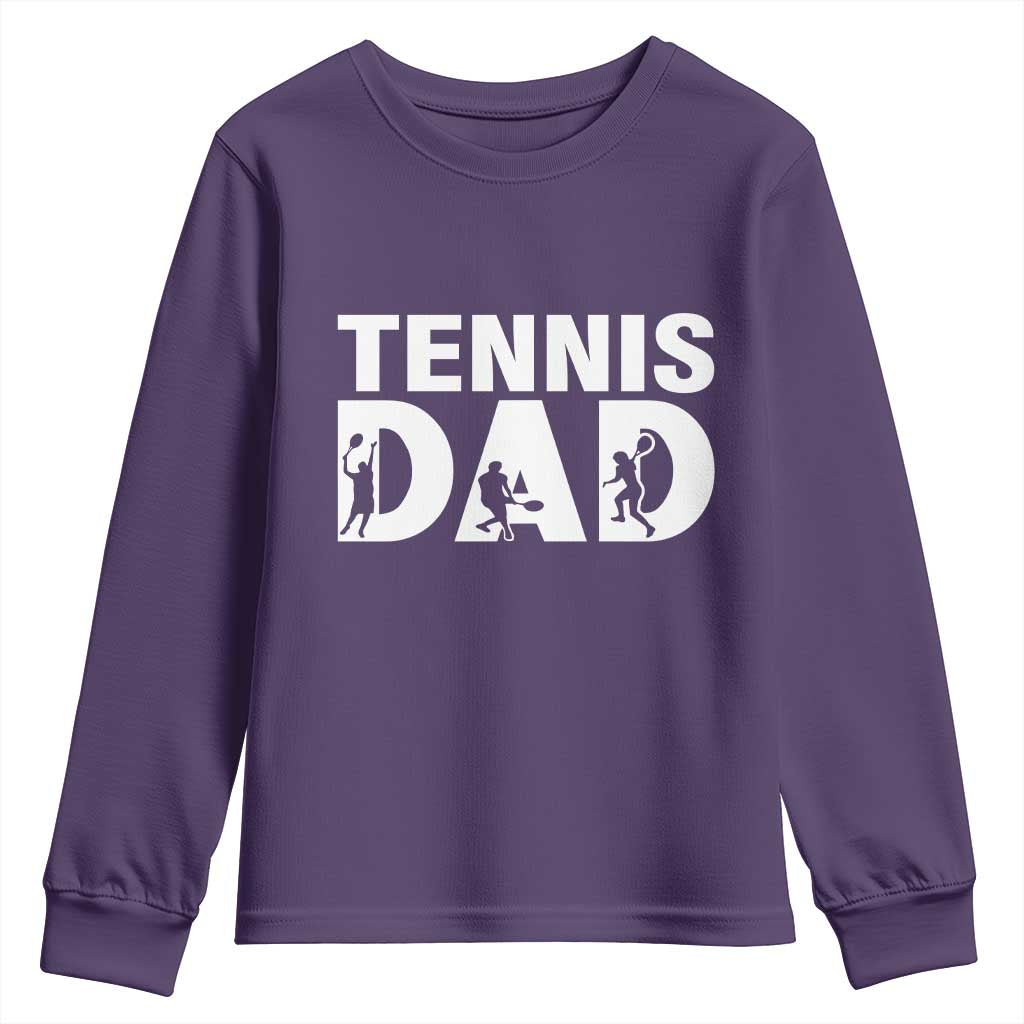 Funny Tennis Dad Life Youth Sweatshirt Tennis Player Gift TS12 Purple Print Your Wear