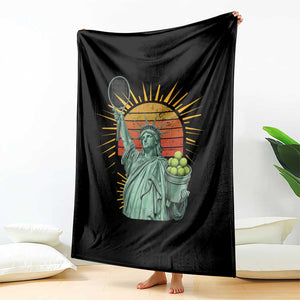 Funny Statue Of Liberty Tennis Player Throw Blanket Patriotic Sports Lover TS12 Print Your Wear
