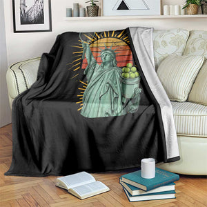 Funny Statue Of Liberty Tennis Player Throw Blanket Patriotic Sports Lover TS12 Print Your Wear