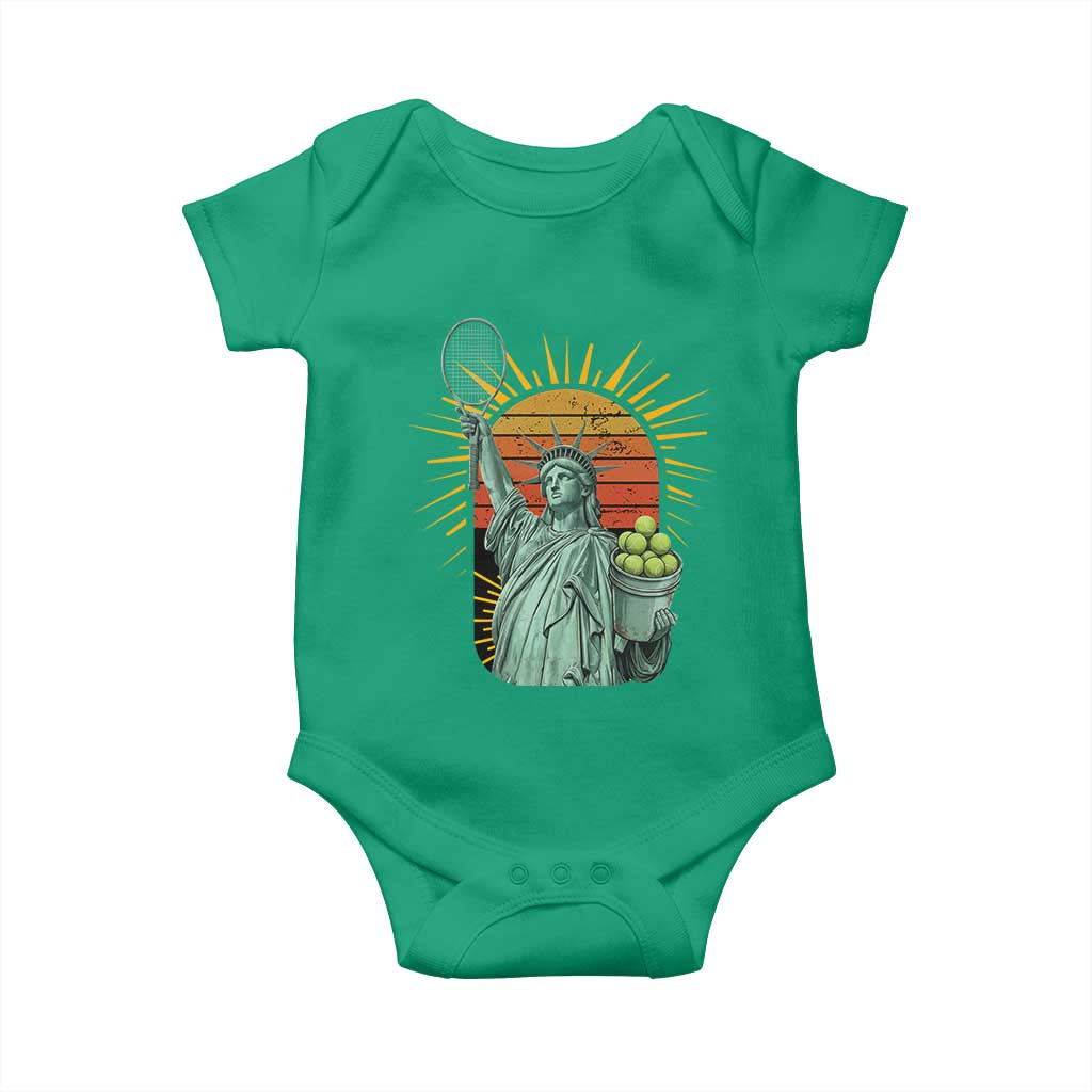 Funny Statue Of Liberty Tennis Player Baby Onesie Patriotic Sports Lover TS12 Irish Green Print Your Wear
