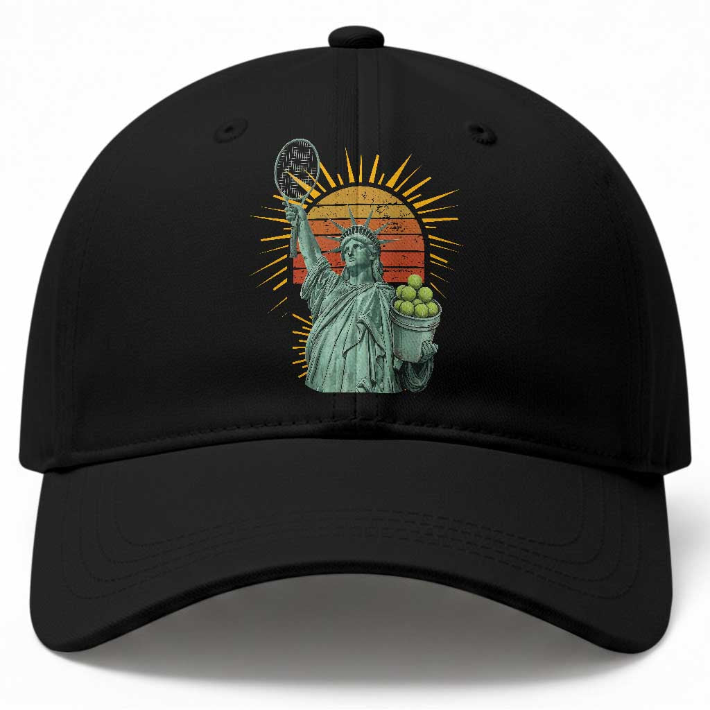 Funny Statue Of Liberty Tennis Player Baseball Cap Patriotic Sports Lover TS12 Print Your Wear