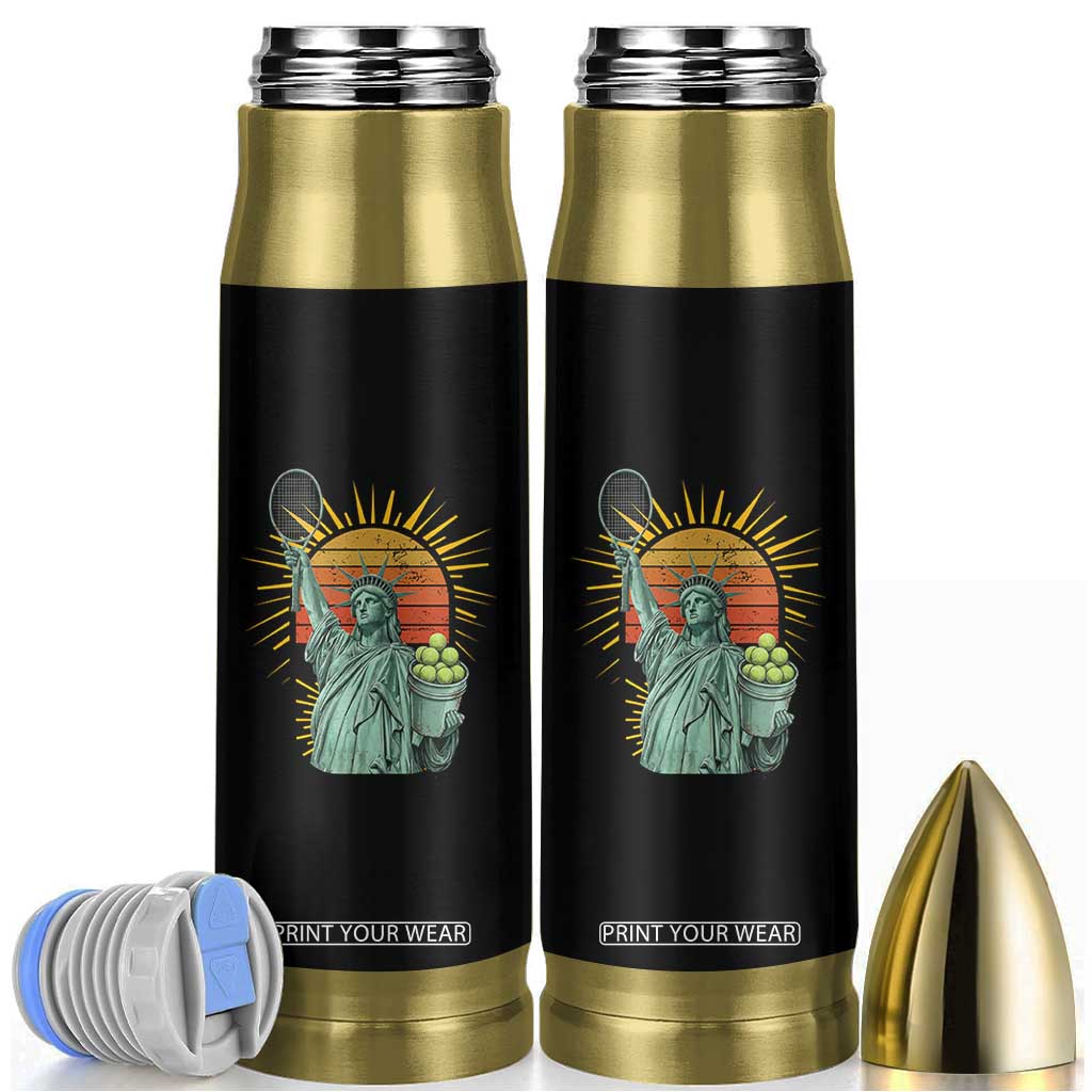 Funny Statue Of Liberty Tennis Player Bullet Tumbler Patriotic Sports Lover TS12 Black Print Your Wear