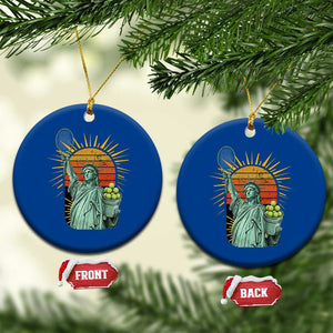 Funny Statue Of Liberty Tennis Player Ceramic Ornament Patriotic Sports Lover TS12 1pc Blue Print Your Wear