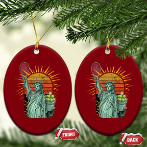 Funny Statue Of Liberty Tennis Player Ceramic Ornament Patriotic Sports Lover TS12 Print Your Wear