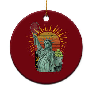 Funny Statue Of Liberty Tennis Player Ceramic Ornament Patriotic Sports Lover TS12 1pc Red Print Your Wear