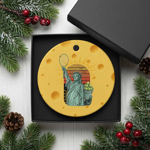 Funny Statue Of Liberty Tennis Player Ceramic Ornament Patriotic Sports Lover TS12 1pc Yellow Cheese Print Your Wear