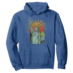 Funny Statue Of Liberty Tennis Player Hoodie Patriotic Sports Lover TS12 Royal Blue Print Your Wear