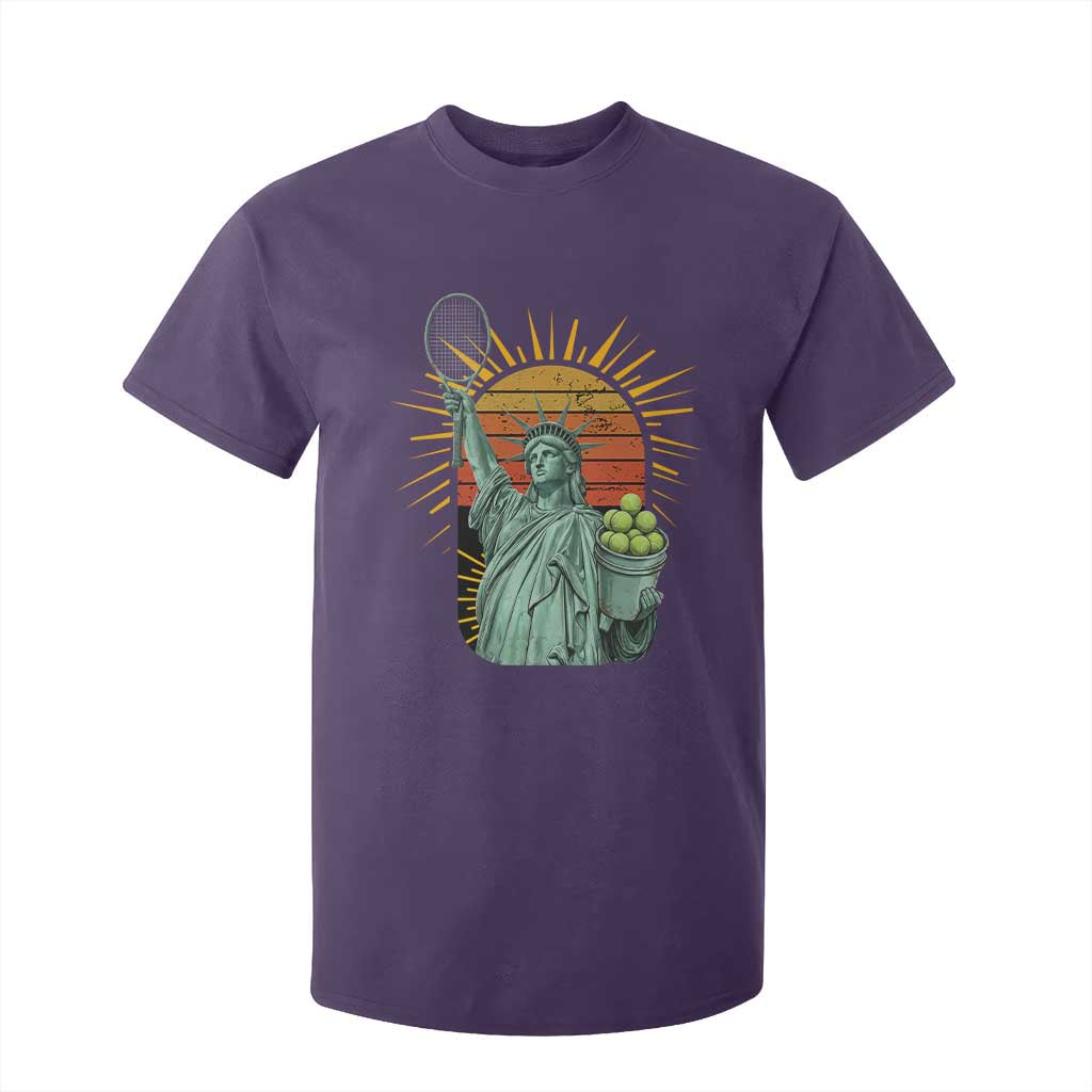 Funny Statue Of Liberty Tennis Player T Shirt For Kid Patriotic Sports Lover TS12 Purple Print Your Wear