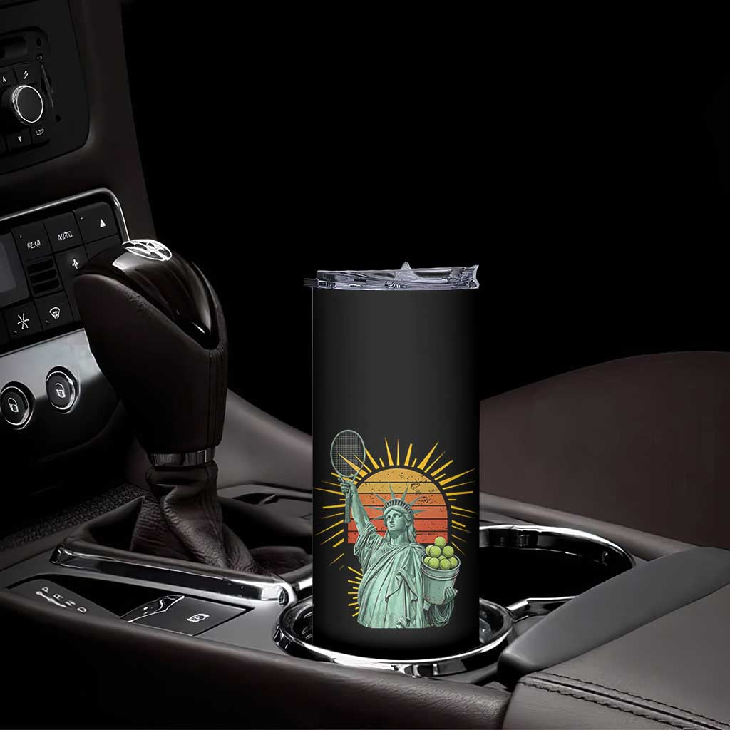 Funny Statue Of Liberty Tennis Player Skinny Tumbler Patriotic Sports Lover TS12 Print Your Wear