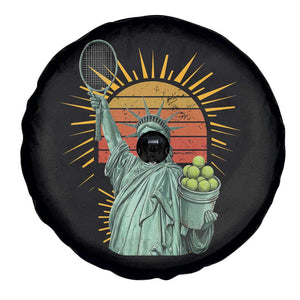 Funny Statue Of Liberty Tennis Player Spare Tire Cover Patriotic Sports Lover TS12 Print Your Wear