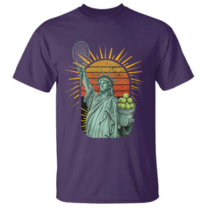 Funny Statue Of Liberty Tennis Player T Shirt Patriotic Sports Lover TS12 Purple Print Your Wear
