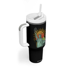 Funny Statue Of Liberty Tennis Player Tumbler With Handle Patriotic Sports Lover TS12 Print Your Wear