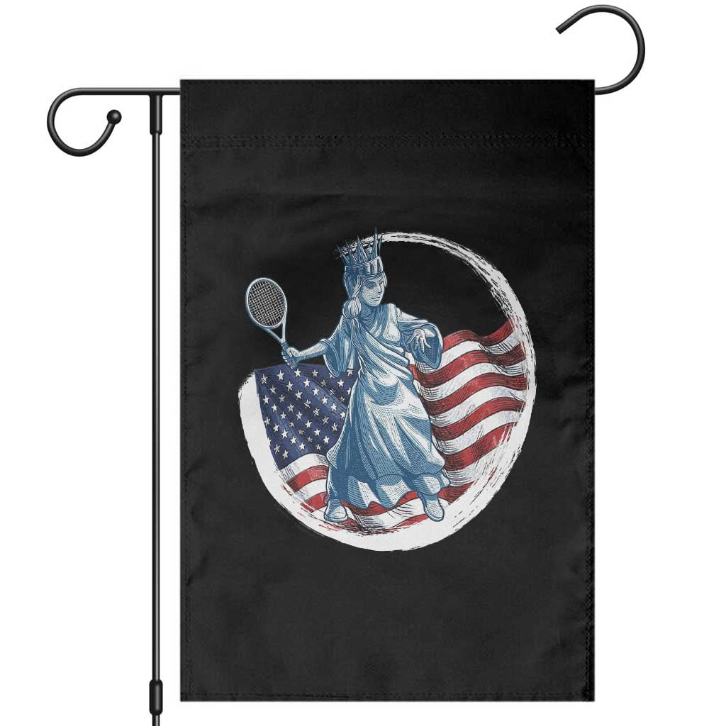 Funny Statue Of Liberty Tennis Player Garden Flag USA Pride Female Tennis Gift TS12 Black Print Your Wear