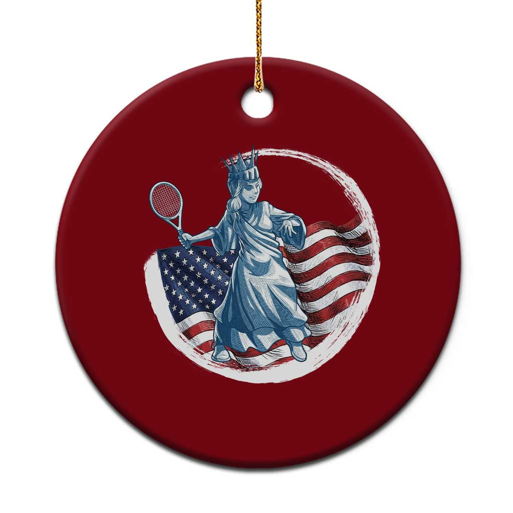 Funny Statue Of Liberty Tennis Player Ceramic Ornament USA Pride Female Tennis Gift TS12 1pc Red Print Your Wear