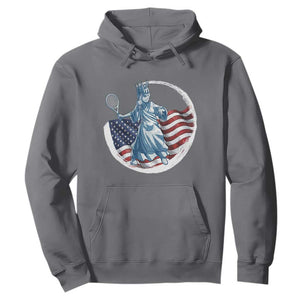 Funny Statue Of Liberty Tennis Player Hoodie USA Pride Female Tennis Gift TS12 Charcoal Print Your Wear