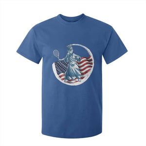 Funny Statue Of Liberty Tennis Player T Shirt For Kid USA Pride Female Tennis Gift TS12 Royal Blue Print Your Wear
