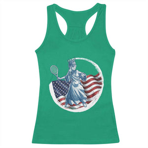 Funny Statue Of Liberty Tennis Player Racerback Tank Top USA Pride Female Tennis Gift TS12 Irish Green Print Your Wear