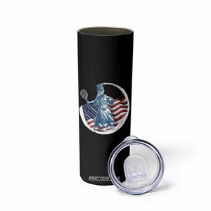Funny Statue Of Liberty Tennis Player Skinny Tumbler USA Pride Female Tennis Gift TS12 Print Your Wear