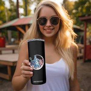 Funny Statue Of Liberty Tennis Player Skinny Tumbler USA Pride Female Tennis Gift TS12 Print Your Wear