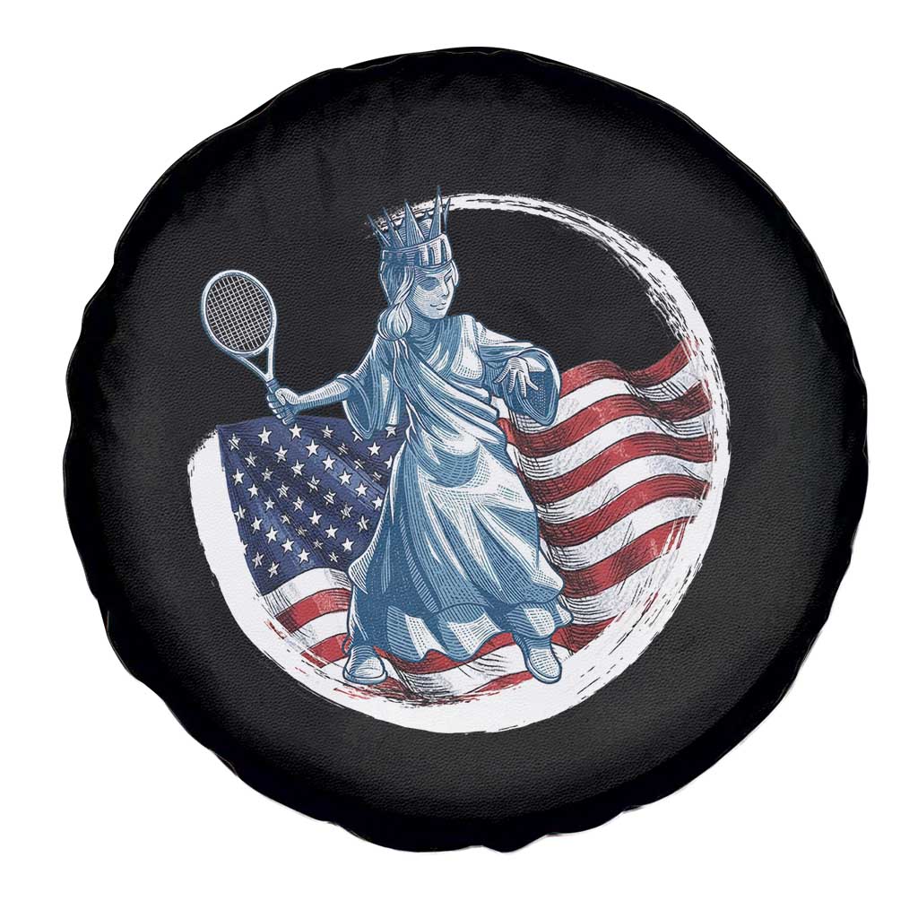 Funny Statue Of Liberty Tennis Player Spare Tire Cover USA Pride Female Tennis Gift TS12 Print Your Wear