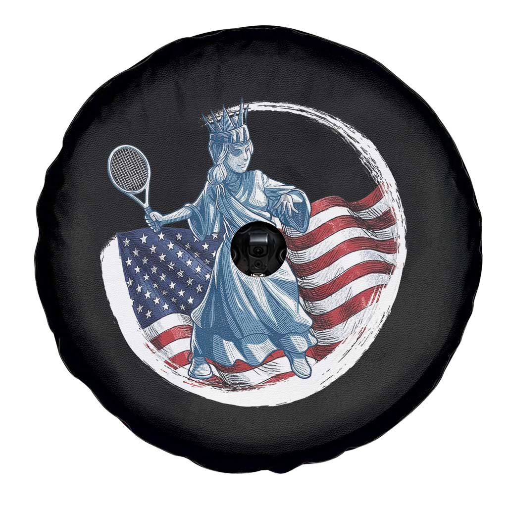Funny Statue Of Liberty Tennis Player Spare Tire Cover USA Pride Female Tennis Gift TS12 Print Your Wear