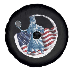Funny Statue Of Liberty Tennis Player Spare Tire Cover USA Pride Female Tennis Gift TS12 Print Your Wear