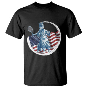 Funny Statue Of Liberty Tennis Player T Shirt USA Pride Female Tennis Gift TS12 Black Print Your Wear