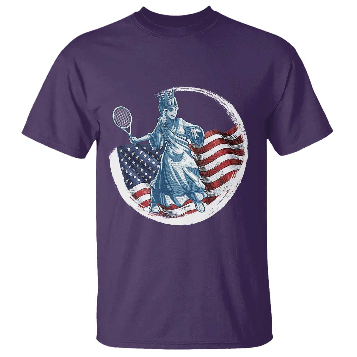 Funny Statue Of Liberty Tennis Player T Shirt USA Pride Female Tennis Gift TS12 Purple Print Your Wear