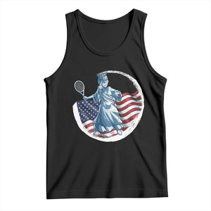Funny Statue Of Liberty Tennis Player Tank Top USA Pride Female Tennis Gift TS12 Black Print Your Wear