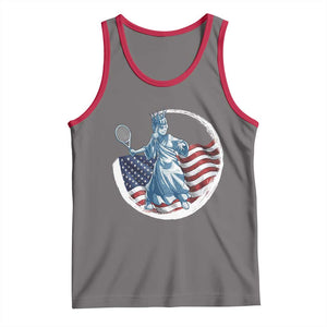 Funny Statue Of Liberty Tennis Player Tank Top USA Pride Female Tennis Gift TS12 Deep Heather Red Print Your Wear