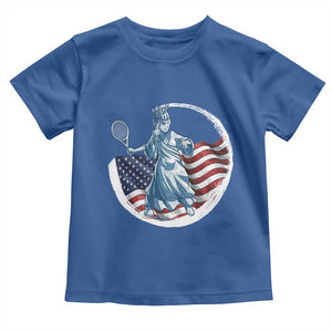 Funny Statue Of Liberty Tennis Player Toddler T Shirt USA Pride Female Tennis Gift TS12 Royal Blue Print Your Wear